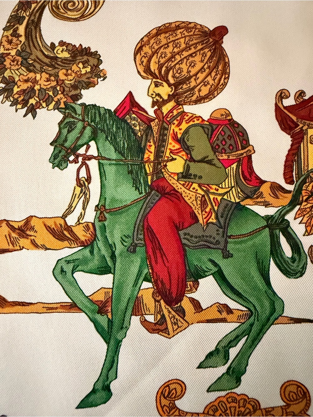 Hermes Scarf in Light Blue and White - Picture 11 of 15